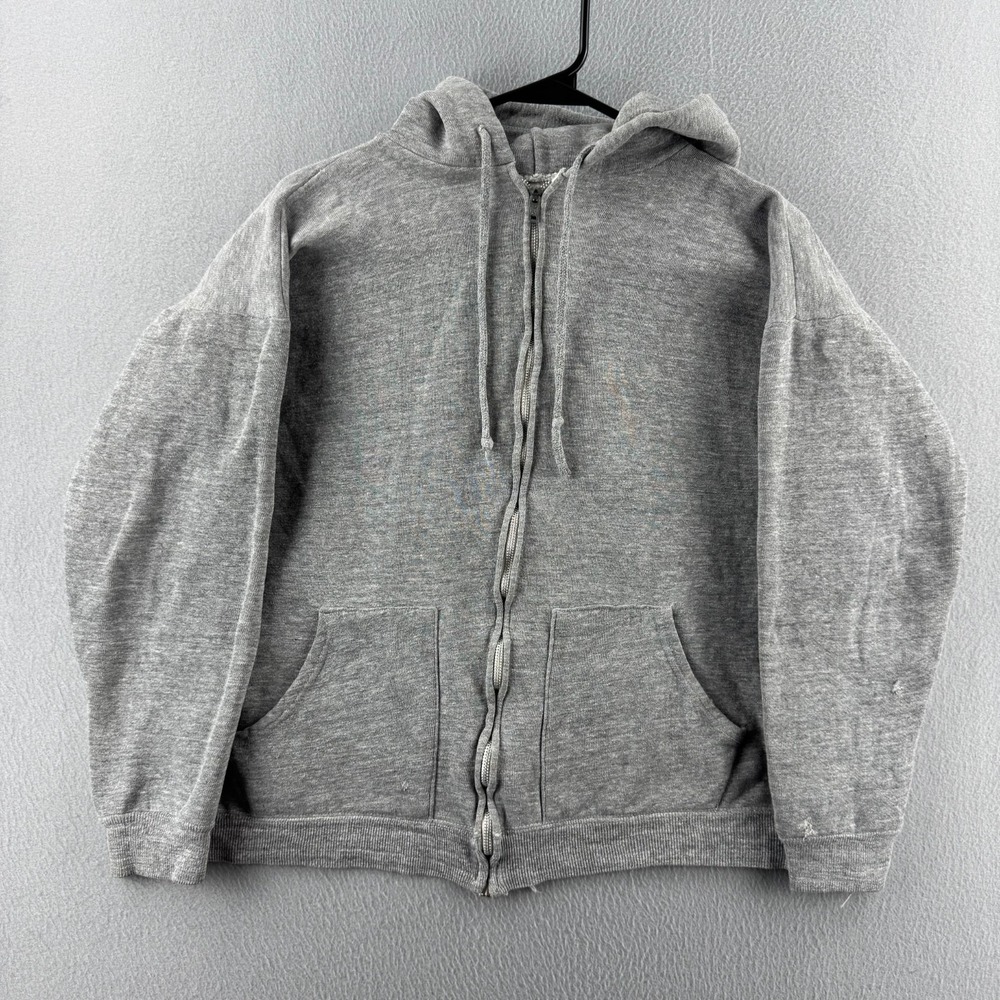 Vintage Late 60s Hoodie Mens XL (Fits Small 22x21") Full Zip Sweatshirt Triblend